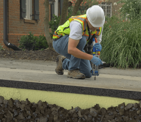 Polyurethane foam slab jacking and concrete leveling in Toronto